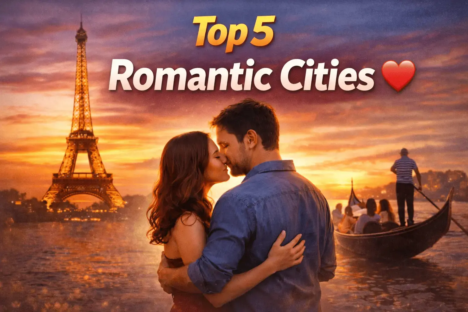 Romantic city skyline for couples travel